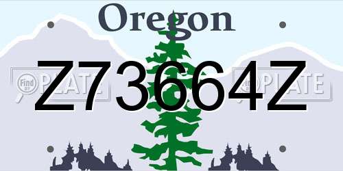 Z73664Z Oregon License Plate