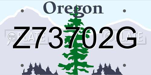 Z73702G Oregon License Plate