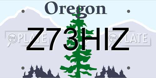 Z73HIZ Oregon License Plate