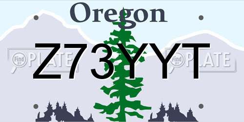 Z73YYT Oregon License Plate