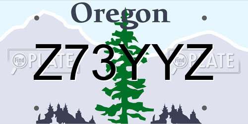 Z73YYZ Oregon License Plate