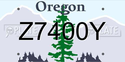Z7400Y Oregon License Plate