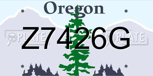 Z7426G Oregon License Plate