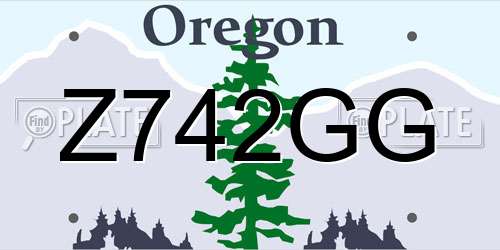 Z742GG Oregon License Plate