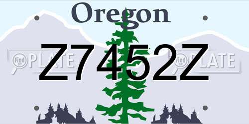 Z7452Z Oregon License Plate