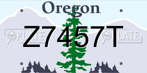 Z7457T Oregon License Plate