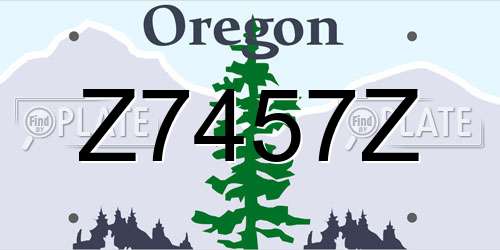 Z7457Z Oregon License Plate