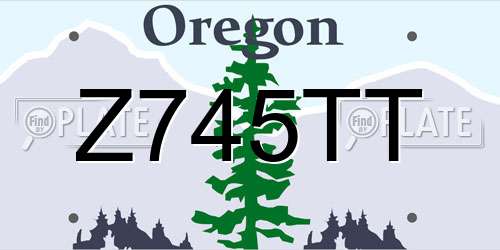 Z745TT Oregon License Plate
