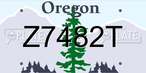 Z7482T Oregon License Plate