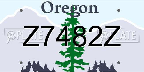 Z7482Z Oregon License Plate