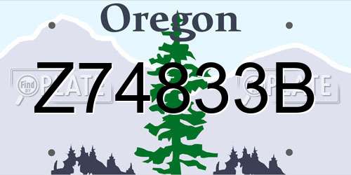 Z74833B Oregon License Plate