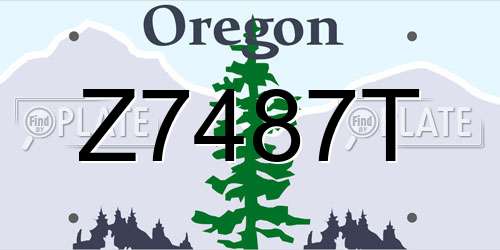 Z7487T Oregon License Plate