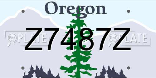 Z7487Z Oregon License Plate
