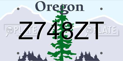 Z748ZT Oregon License Plate