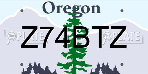 Z74BTZ Oregon License Plate