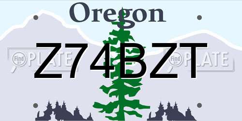Z74BZT Oregon License Plate