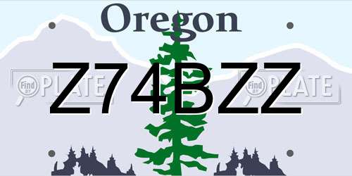 Z74BZZ Oregon License Plate