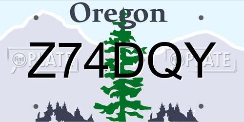 Z74DQY Oregon License Plate