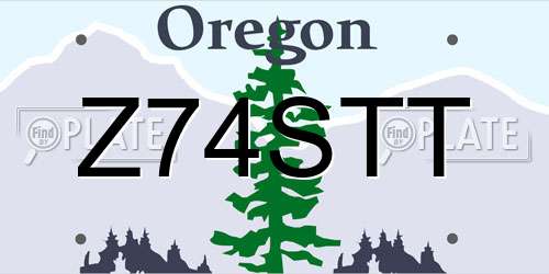 Z74STT Oregon License Plate