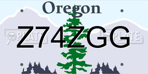 Z74ZGG Oregon License Plate