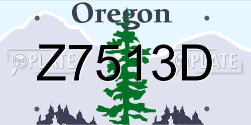 Z7513D Oregon License Plate