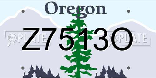 Z7513O Oregon License Plate