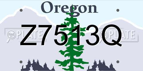 Z7513Q Oregon License Plate