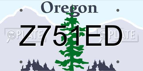 Z751ED Oregon License Plate