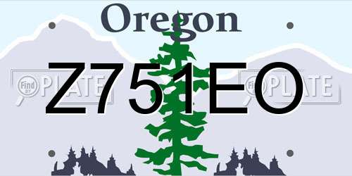 Z751EO Oregon License Plate