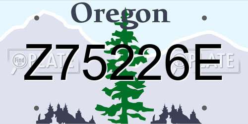 Z75226E Oregon License Plate