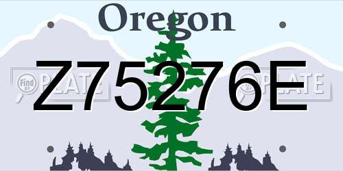 Z75276E Oregon License Plate