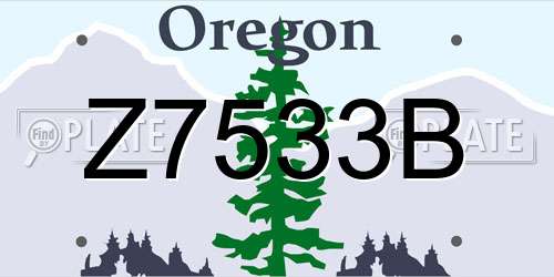 Z7533B Oregon License Plate