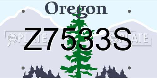 Z7533S Oregon License Plate