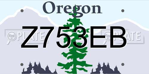 Z753EB Oregon License Plate