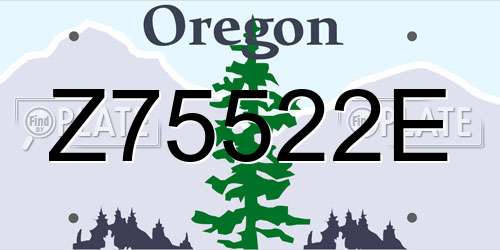 Z75522E Oregon License Plate
