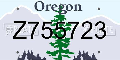 Z755723 Oregon License Plate