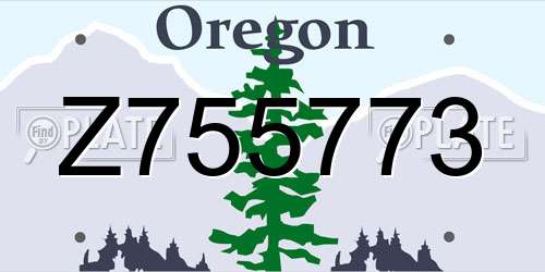 Z755773 Oregon License Plate