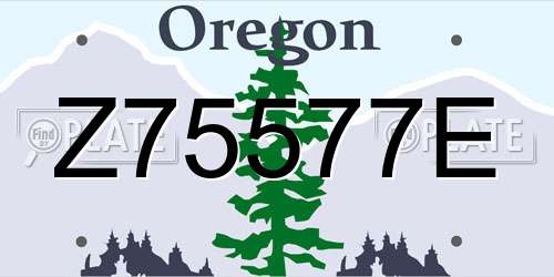 Z75577E Oregon License Plate