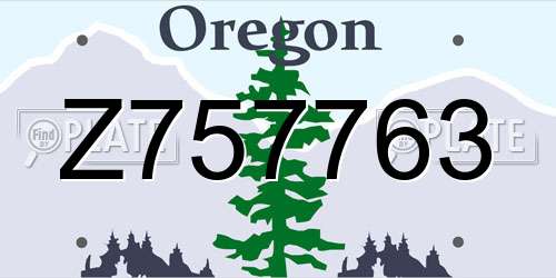 Z757763 Oregon License Plate