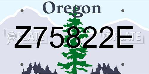 Z75822E Oregon License Plate