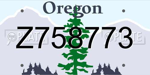 Z758773 Oregon License Plate