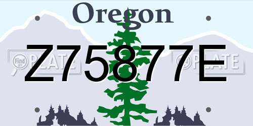 Z75877E Oregon License Plate