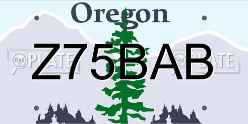Z75BAB Oregon License Plate