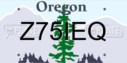 Z75IEQ Oregon License Plate