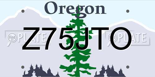 Z75JTO Oregon License Plate