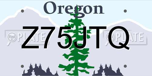 Z75JTQ Oregon License Plate