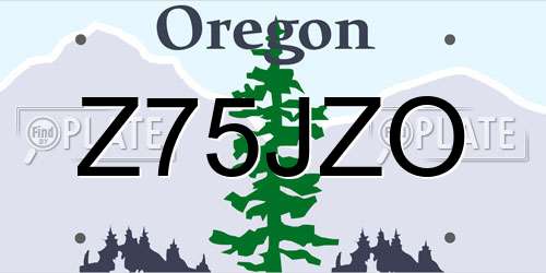 Z75JZO Oregon License Plate