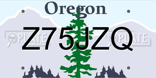 Z75JZQ Oregon License Plate