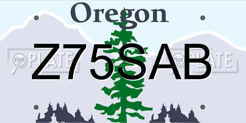 Z75SAB Oregon License Plate