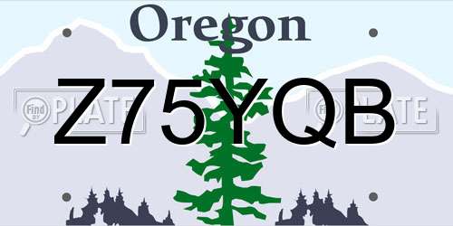 Z75YQB Oregon License Plate